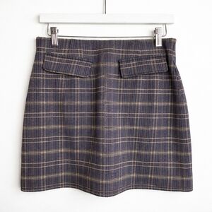 Modcloth Sweet Silver Linings Metallic Plaid Mini Skirt Size S